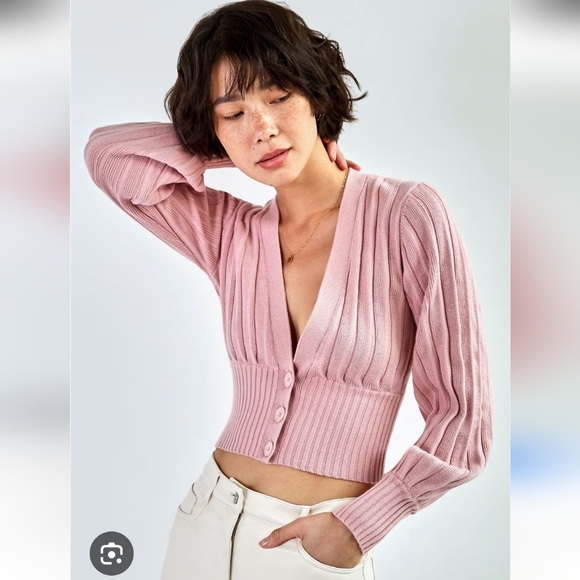 Wilfred Pink Ribbed Cardigan - Picture 2 of 6